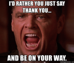 Jack Nicholson Say thank you