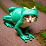 Un gato verde